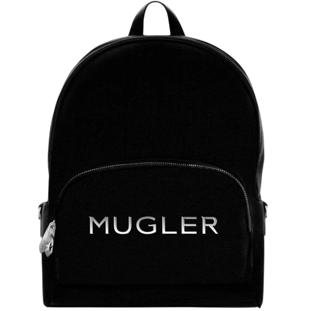Mugler‎ Logo Backpack Travel School Bag Women's Black 15